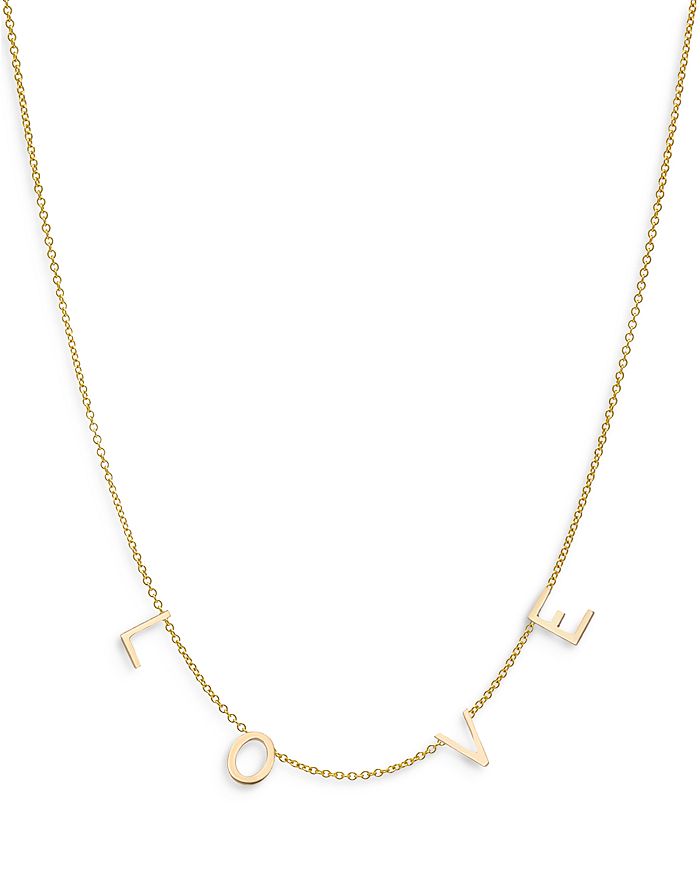 Zoe Lev 14K Yellow Gold Love Chain Statement Necklace 16 18 Bloomingdale s
