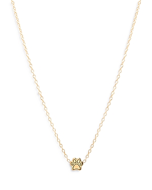 Zoe Chicco 14K Yellow Gold Itty Bitty Paw Pendant Necklace, 16