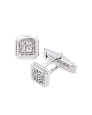 Bloomingdale's Fine Collection - Diamond Pav&eacute; Cufflinks in 14K White Gold - Exclusive