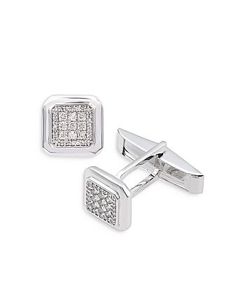 Bloomingdale's Bloomingdales Diamond Pavé Cufflinks in 14K White Gold ...