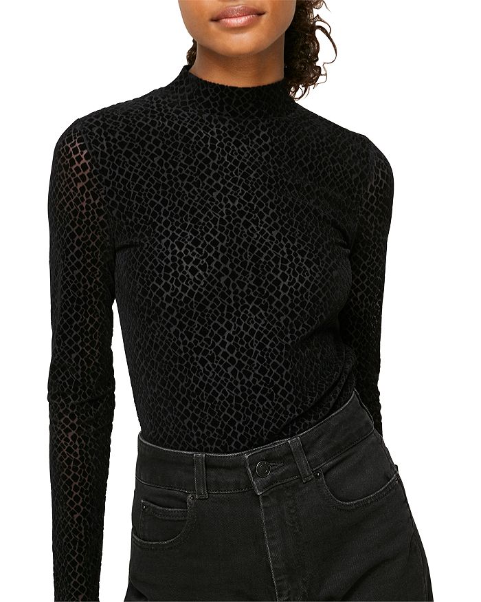 WHISTLES GIRAFFE FLOCKED MESH TOP 32348