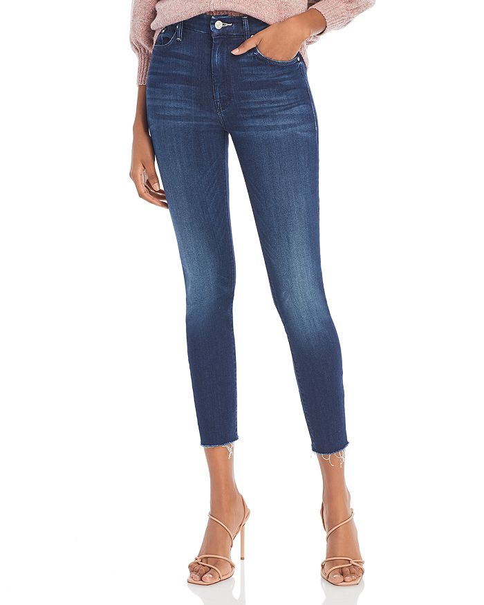 MOTHER Looker High-Rise Ankle Fray Skinny Jeans in Tongue And Chic Bloomingdale's
