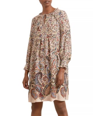 paisley print shift dress