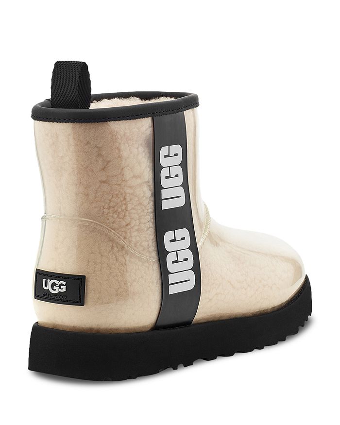 Ugg Women's Classic Mini Clear Rain Boots In Black | ModeSens