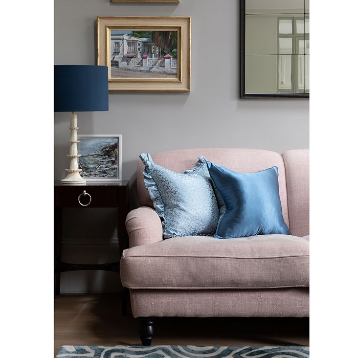 Shop Gingerlily Coral Fern Square Decorative Pillow In Blue
