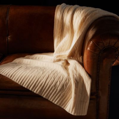 Cable Cashmere Throw Blanket