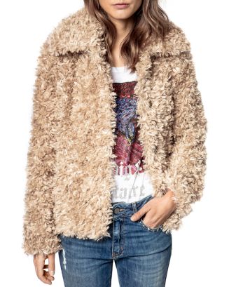 Zadig & Voltaire Fun Curly Faux Fur Coat | Bloomingdale's