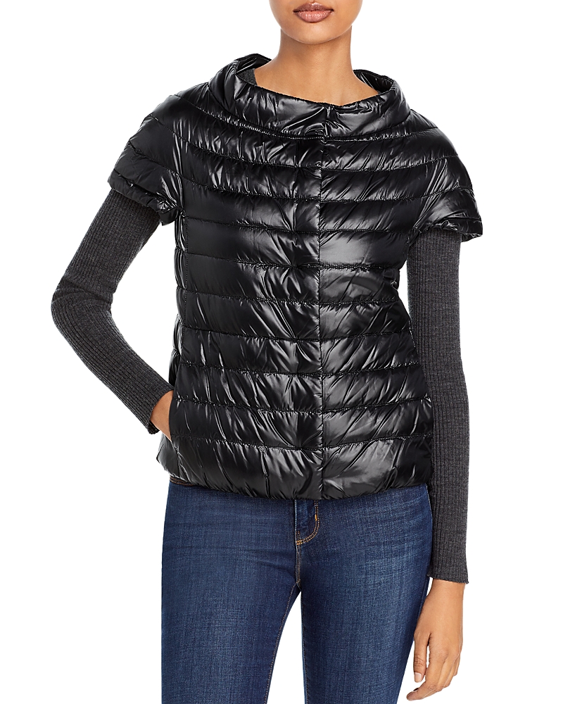 Herno Emelia Cap Sleeve Puffer Jacket In Black