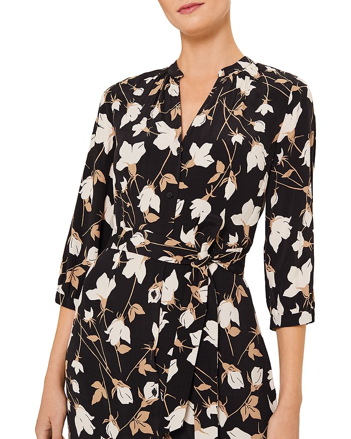HOBBS LONDON MAGDA PRINTED BELTED DRESS