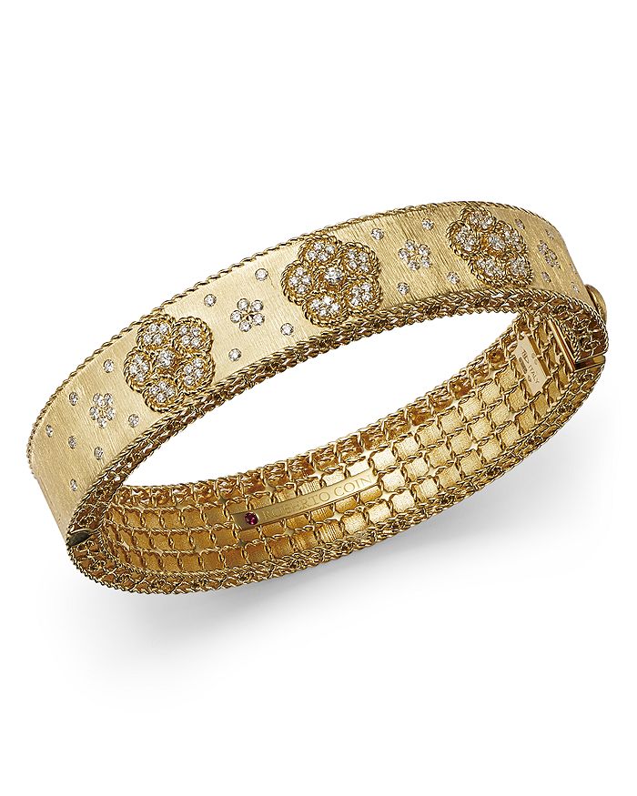 Roberto Coin 18k Yellow Gold Daisy Lux Diamond Bangle Bracelet - 100% Exclusive