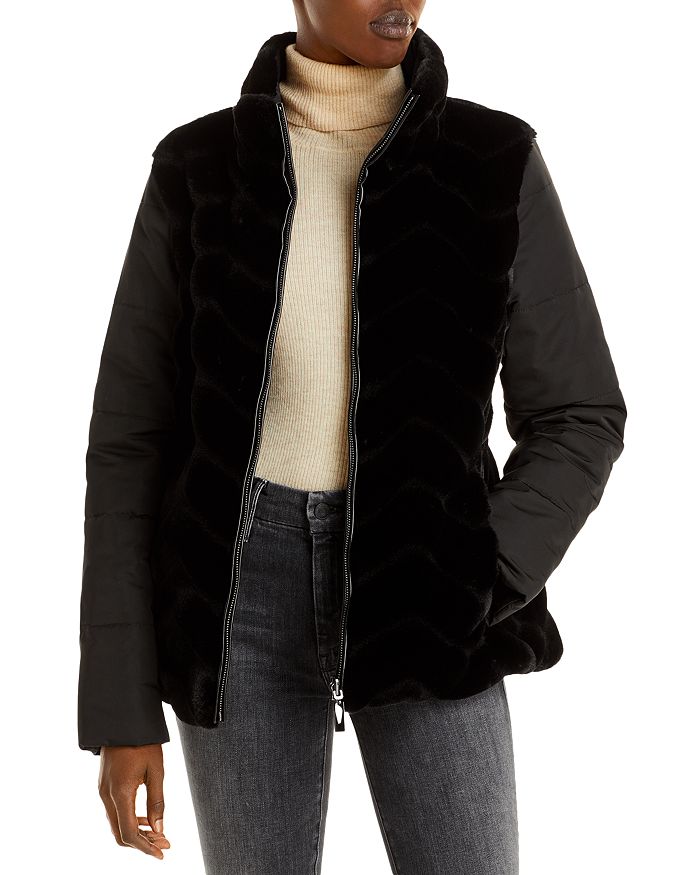 Via Spiga Reversible Faux Fur Coat | Bloomingdale's