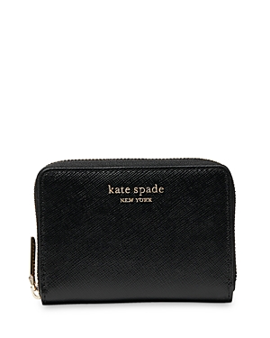 Kate Spade New York Spencer Leather Zip Card Case In Black