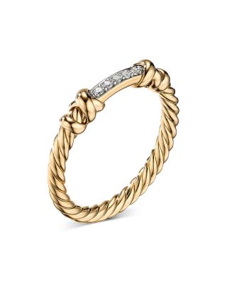 Petite Helena Wrap Band Ring in 18K Yellow Gold with Diamonds, 4mm