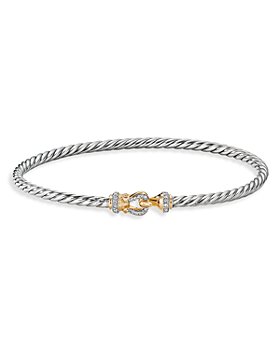 David Yurman - Cable Buckle Bracelet with 18K Yellow Gold & Diamonds