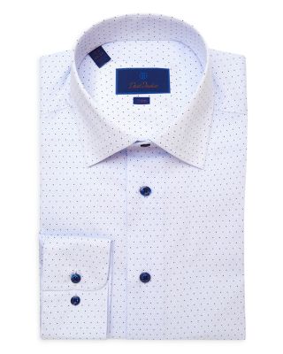 David Donahue - Micro Dot Trim Fit Dress Shirt