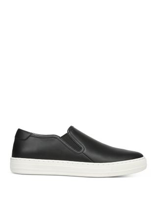 mens black leather slip ons