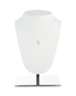 Two Tone Key Pendant Necklace, 14"