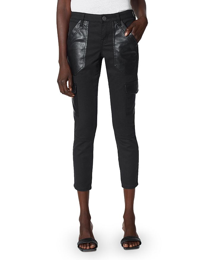 Joie Okana Faux Leather Trimmed Cropped Pants | Bloomingdale's