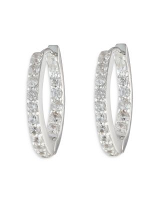Ralph Lauren - Pav&eacute; Huggie Hoop Earrings in Sterling Silver
