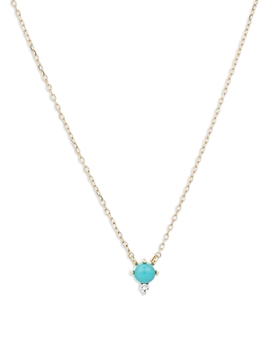 Adina Reyter 14K Yellow Gold Turquoise & Diamond Pendant Necklace, 16
