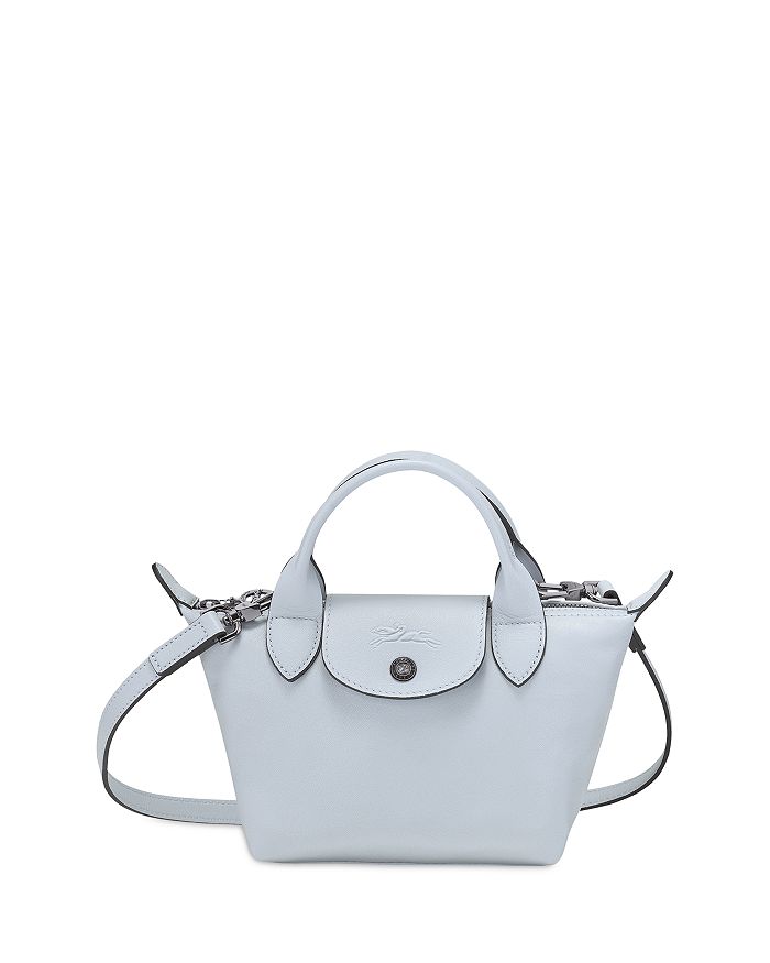Longchamp Le Pliage Cuir Extra Small Leather Shoulder Bag In Sky Blue