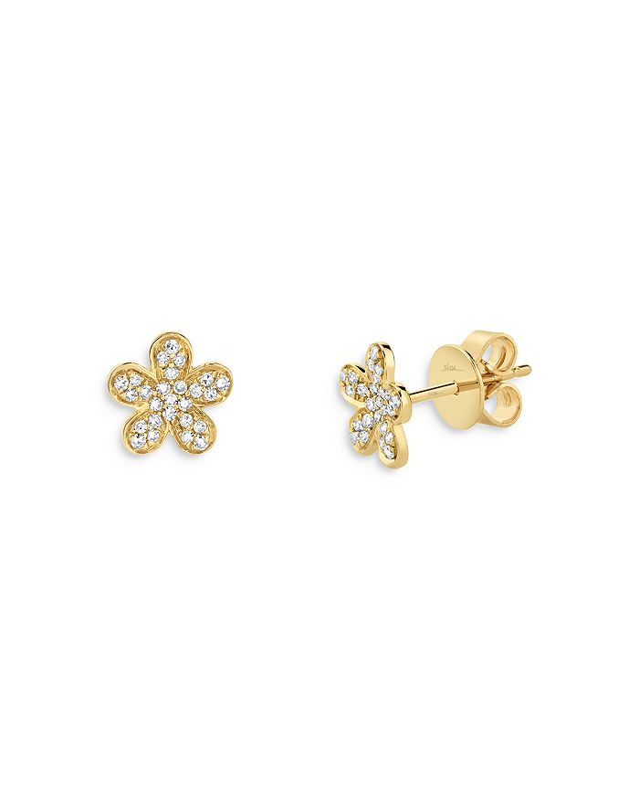 Moon & Meadow 14k Yellow Gold Diamond Flower Stud Earrings - 100% Exclusive