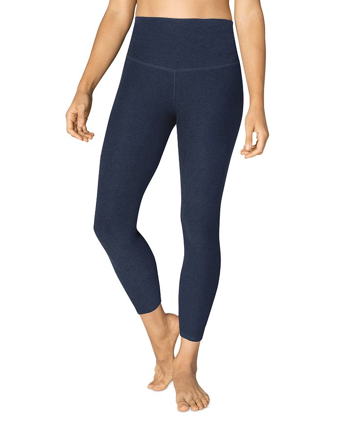 Beyond Yoga Caught In The Midi Space-dye High-waisted Legging In Blue