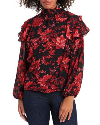 vince camuto tiered ruffle sleeve blouse