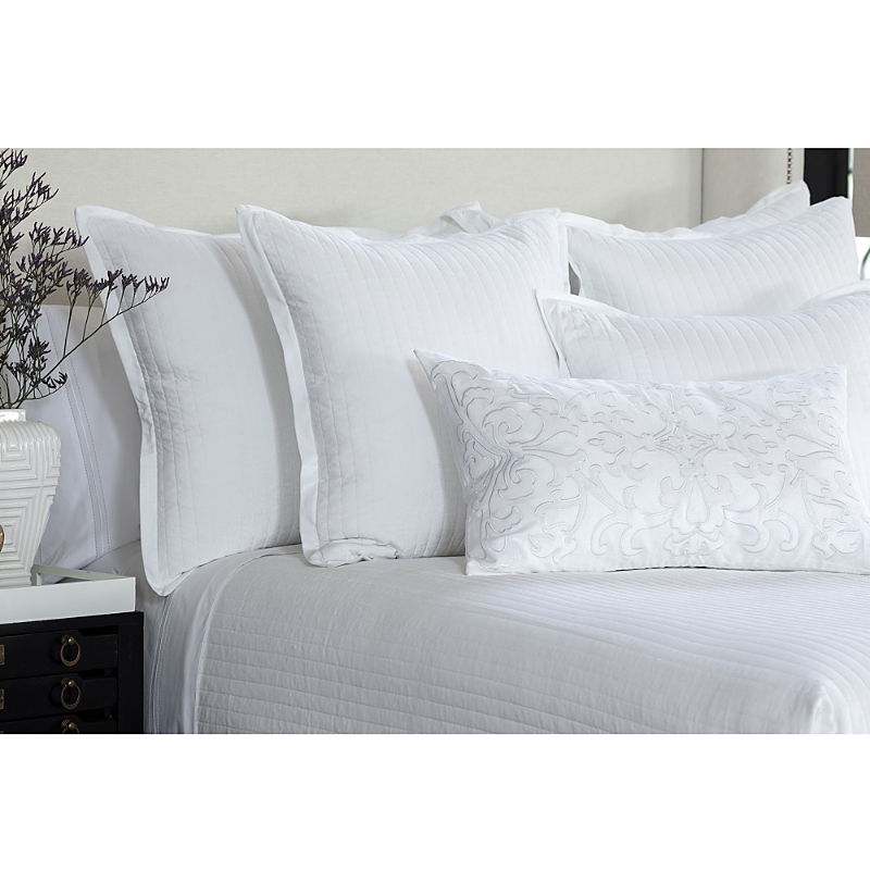 Lili Alessandra Aria Quilted European Pillow, 26 X 26 In White