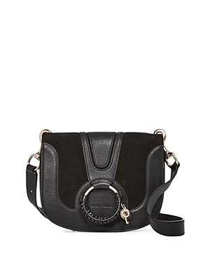 Shop See By Chloé See By Chloe Hana Small Leather & Suede Crossbody In Black