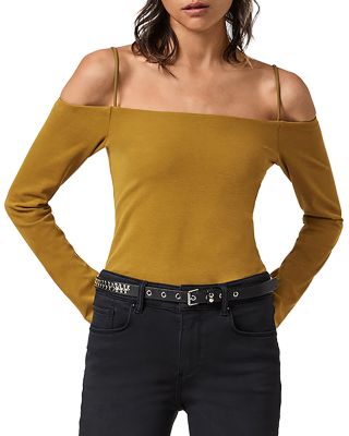 all saints off the shoulder sweater