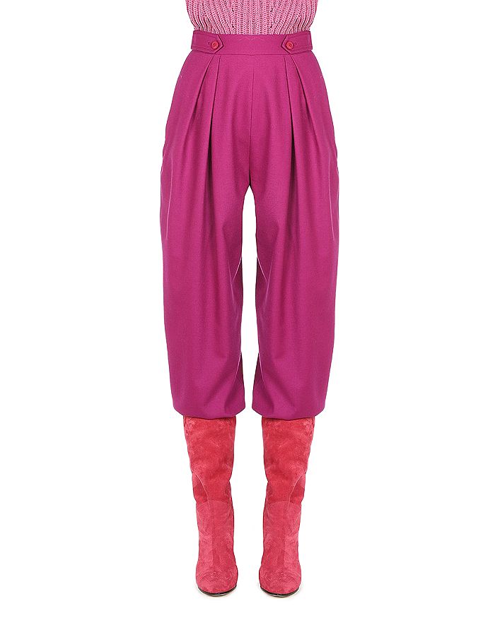 Alberta Ferretti Tapered Wool Trousers In Violet