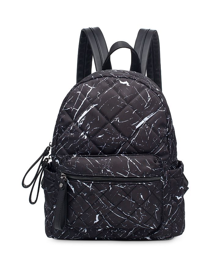 Sol & Selene Mini Motivator Quilted Nylon Backpack In Black Marble