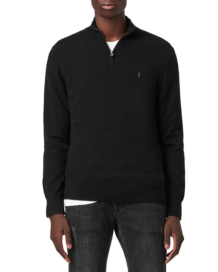 Shop Allsaints Kilburn Quarter Zip Sweater In Black