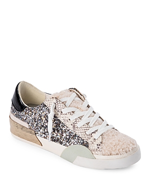 Dolce Vita Zina Plush Sneakers In Silver Multi