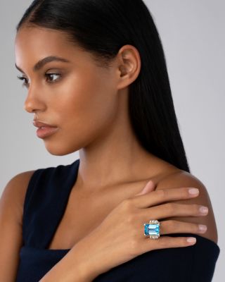 Sterling Silver & 18K Yellow Gold Glacier Blue Topaz Ring