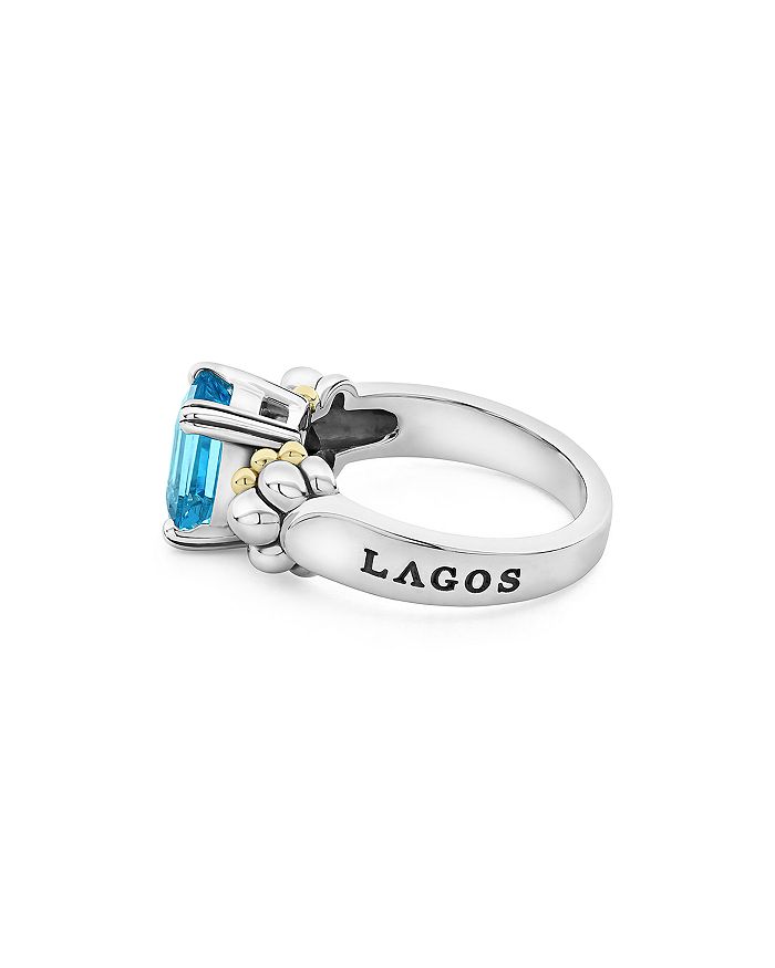 Shop Lagos Sterling Silver & 18k Yellow Gold Glacier Blue Topaz Ring