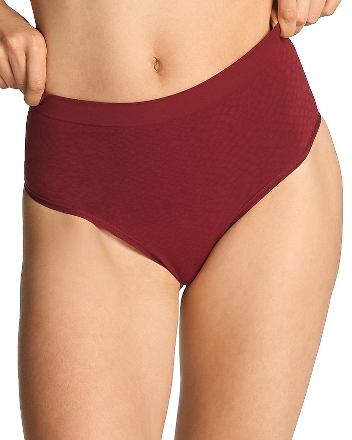 Yummie Amber Mid Waist Thong In Cabernet