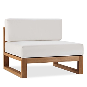 Modway Upland Outdoor Patio Teak Wood Armless Chair In Natural White