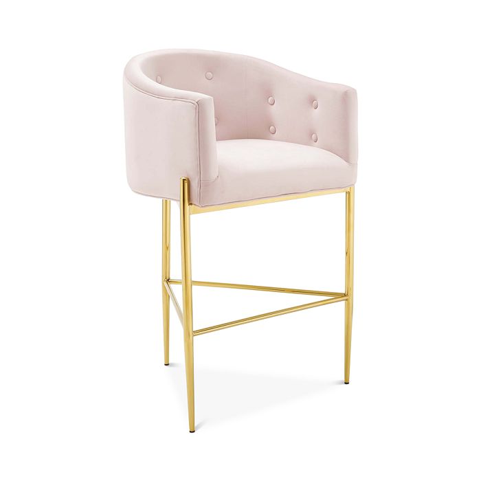 Modway Savour Tufted Performance Velvet Bar Stool In Pink