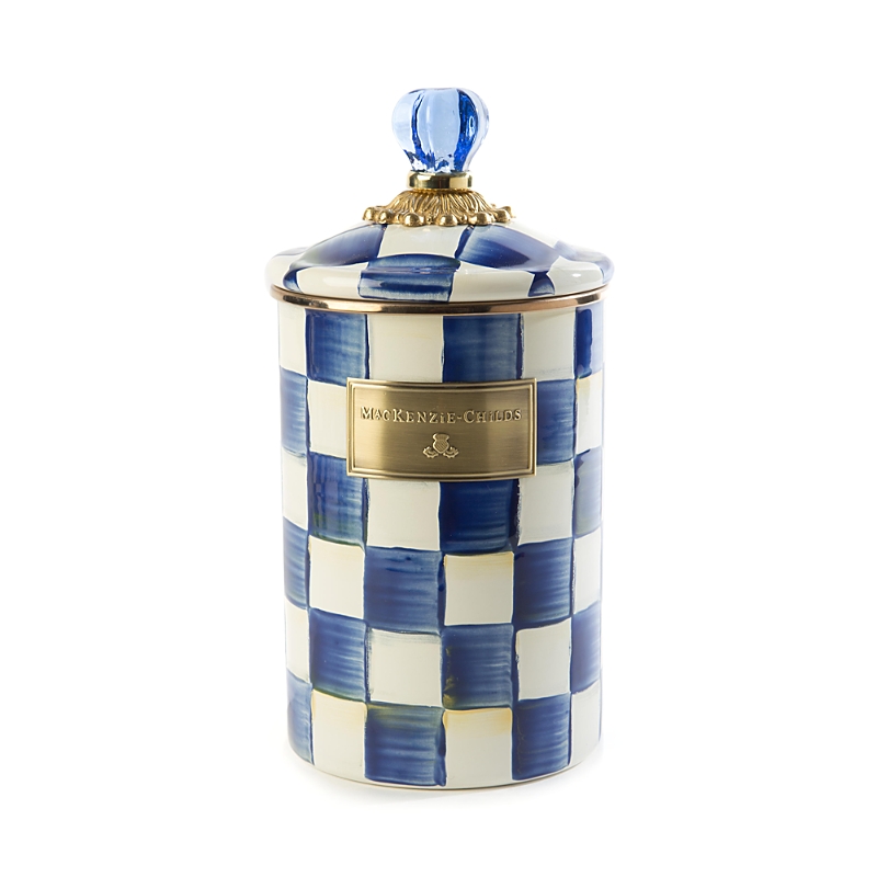 Mackenzie-childs Mackenzie Childs Royal Check Enameled Steel Canister