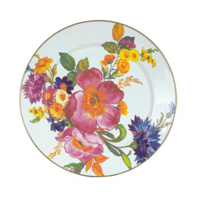 MacKenzie-Childs Flower Market Charger/Plate - White
