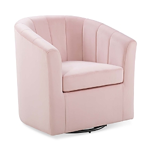 Modway Prospect Performance Velvet Swivel Armchair In Pink