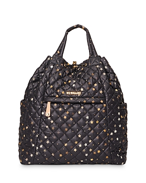 Mz Wallace Medium Convertible Backpack In Gold Star