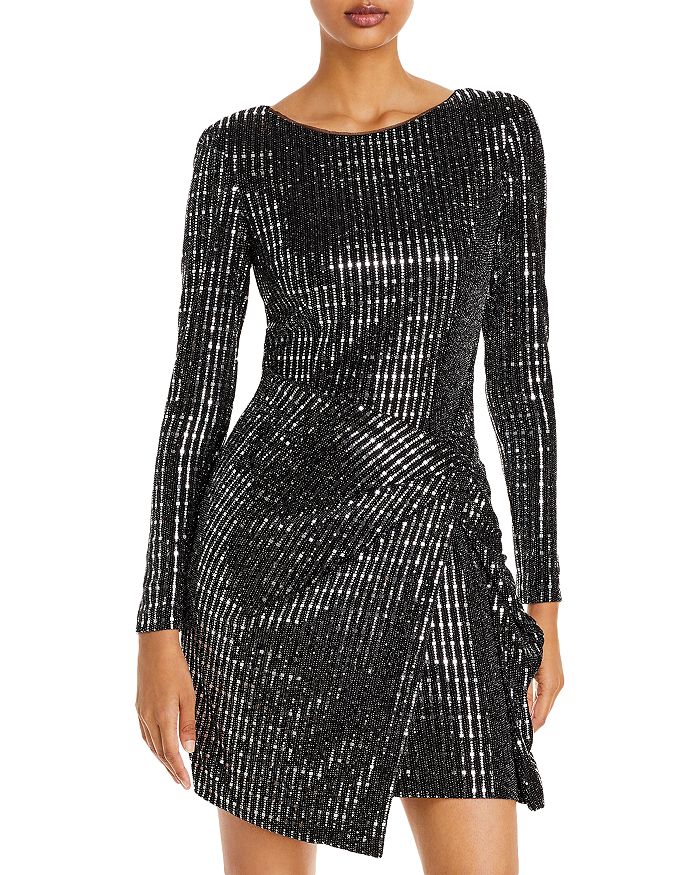 AQUA Sequined Hologram Dress - 100% Exclusive | Bloomingdale's