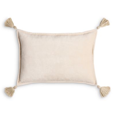 Surya Cotton Velvet Decorative Pillow, 13 X 19 In White