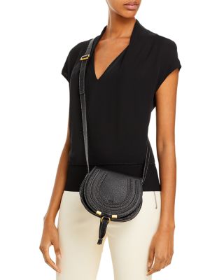 ショルダーバッグ・ポシェット Chloe Marcie Small Saddle Bag Black Chloé Small Marcie Saddle Bag In Grained Leather in Black