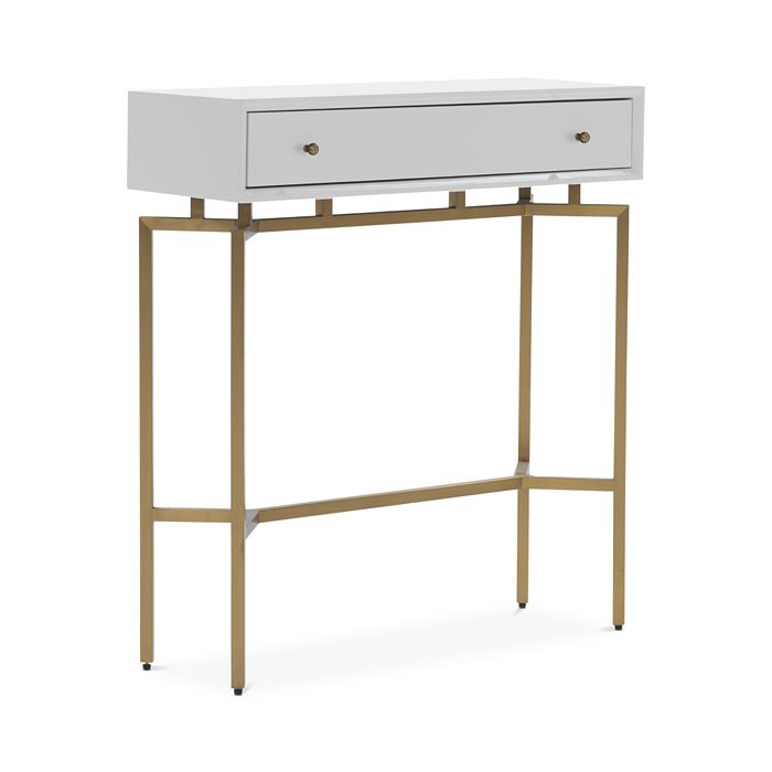 Mitchell Gold Bob Williams Ming Console In White/brass