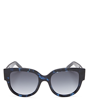 Dior 54mm Round Sunglasses In Blue Havana/gradient Blue