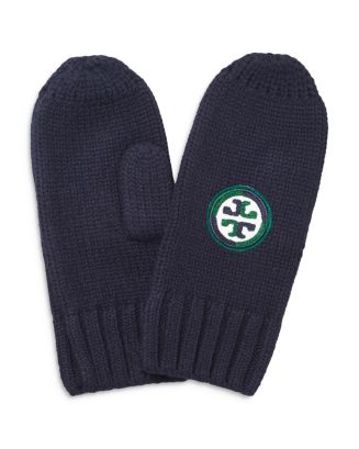 Tory Burch Color Block Logo Merino Wool Mittens | Bloomingdale